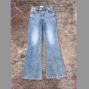 ROLLA'S Organic Cotton East Coast Flare Light Wash Denim Jeans size 28 MSRP $169